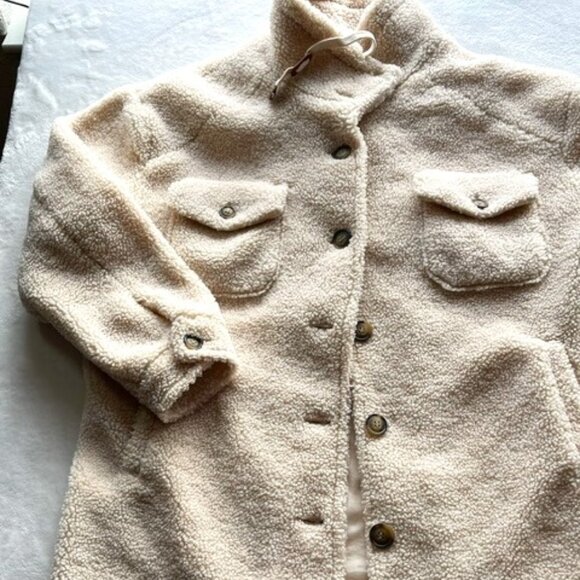 Koolaburra by Ugg Cream Sherpa Shirt Shacket- Size L - Picture 1 of 10
